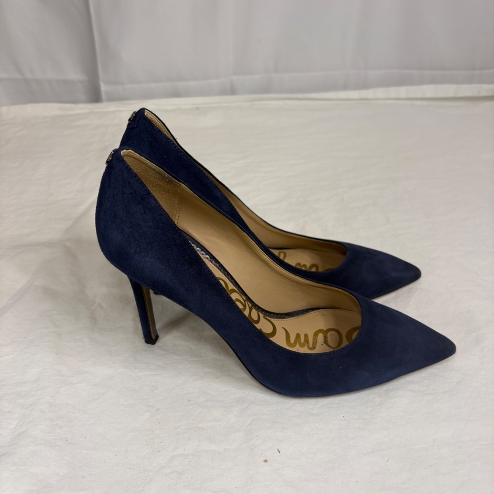 Sam Edelman Women's Hazel Pointed Toe High-Heel Pumps Shoes Suede Navy Size 6 - Picture 3 of 14